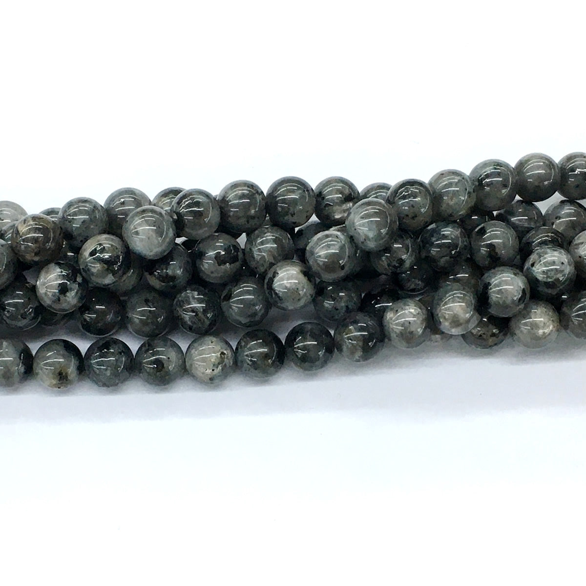 CLB57 Black Labradorite Beads Smooth Round 8mm 15.5" Strand