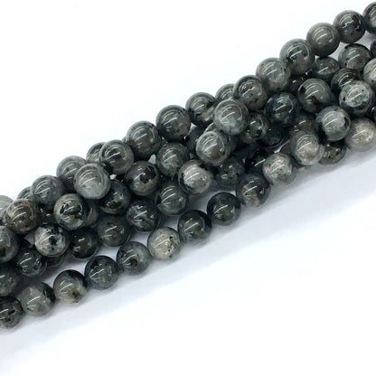 CLB57 Black Labradorite Beads Smooth Round 8mm 15.5" Strand