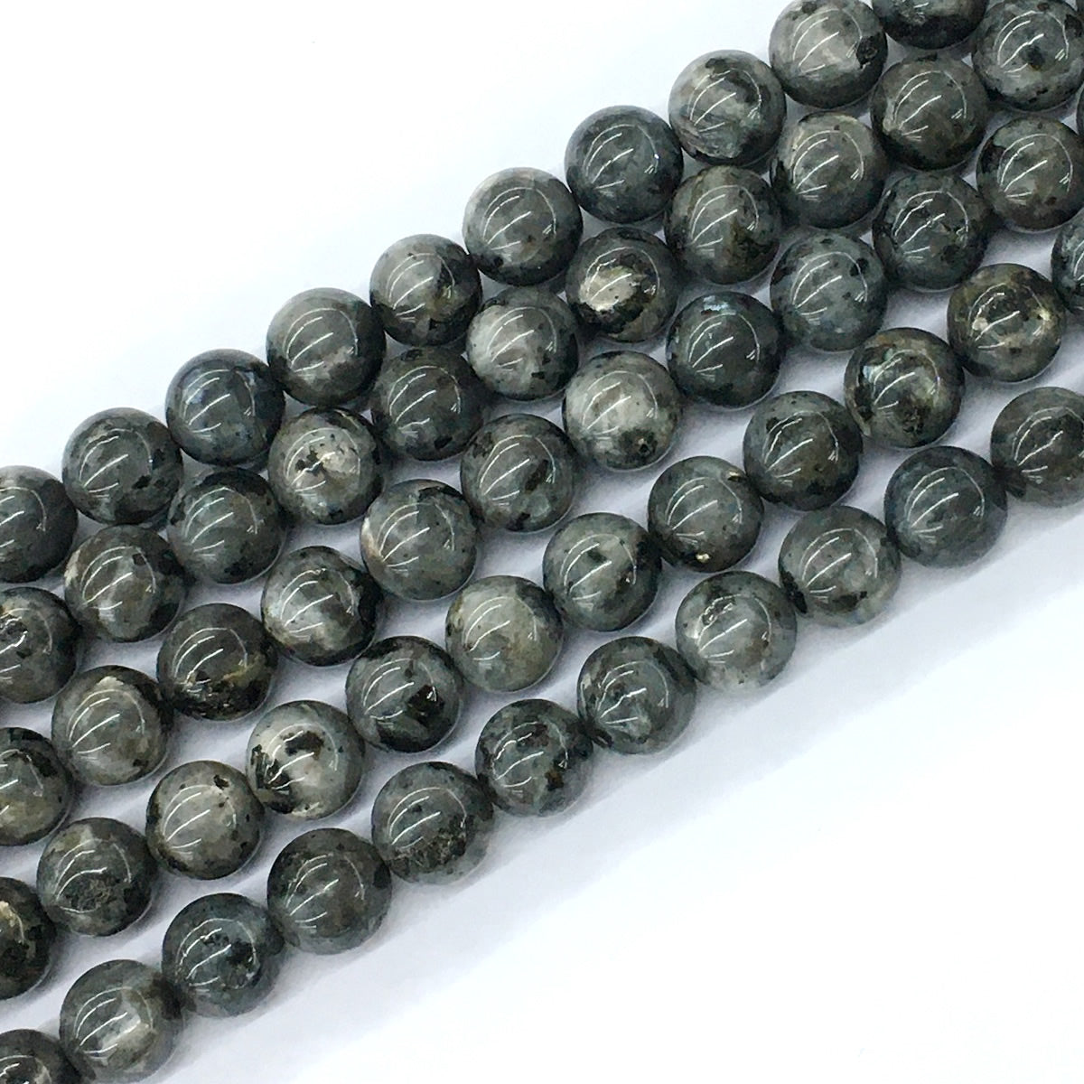 CLB58 Black Labradorite Beads Smooth Round 10mm 15.5" Strand