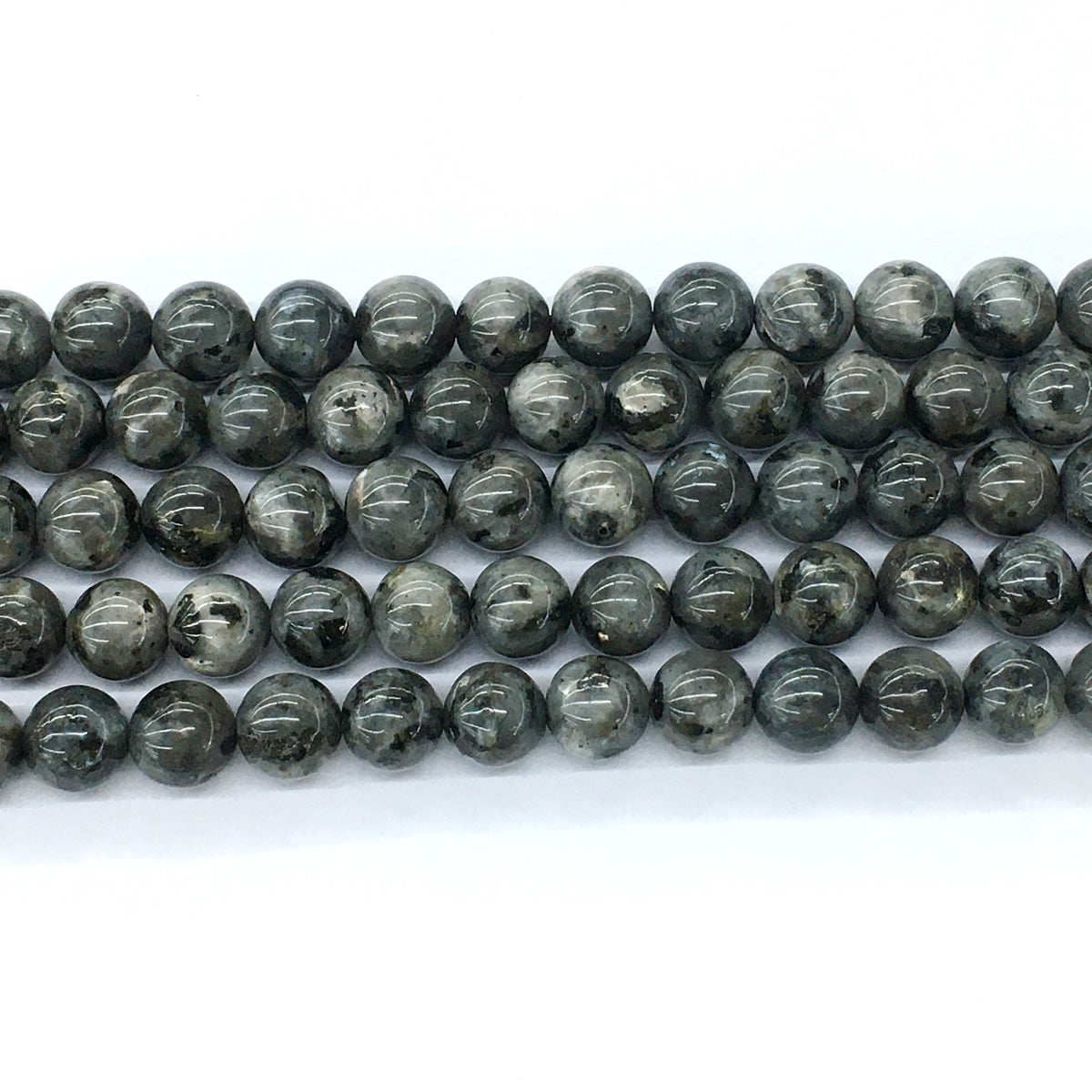 CLB58 Black Labradorite Beads Smooth Round 10mm 15.5" Strand