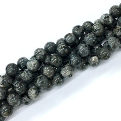 CLB58 Black Labradorite Beads Smooth Round 10mm 15.5" Strand