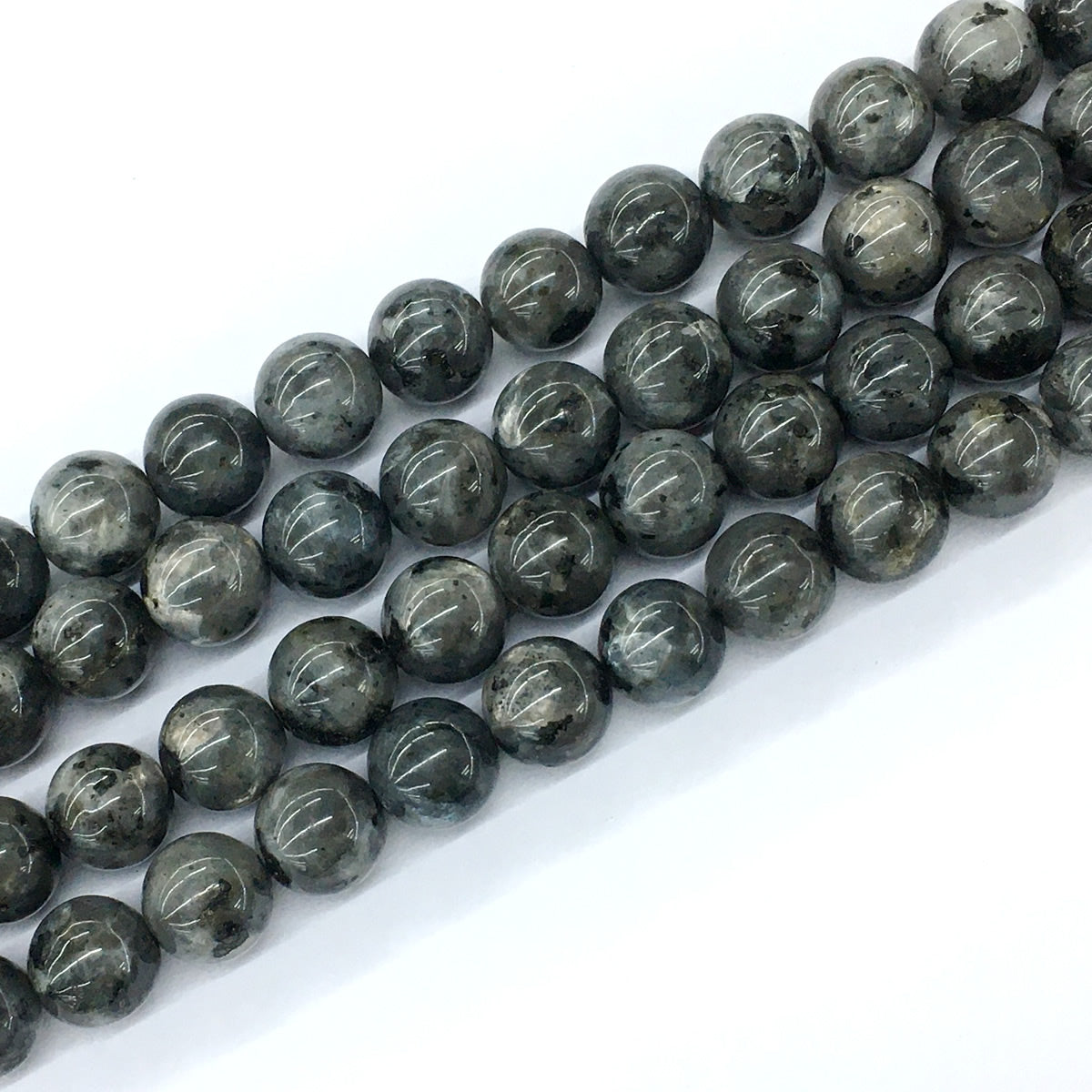 CLB59 Black Labradorite Beads Smooth Round 12mm 15.5" Strand