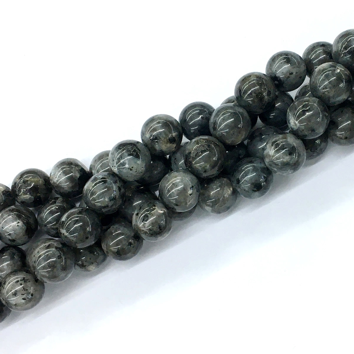 CLB59 Black Labradorite Beads Smooth Round 12mm 15.5" Strand