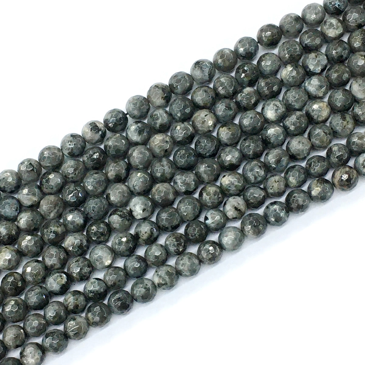 CLB65 Black Labradorite Beads Faceted Round 6mm 15.5" Strand