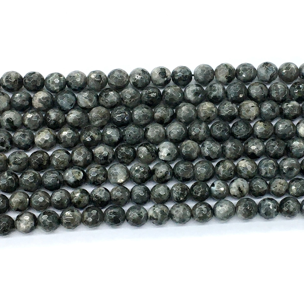 CLB65 Black Labradorite Beads Faceted Round 6mm 15.5" Strand