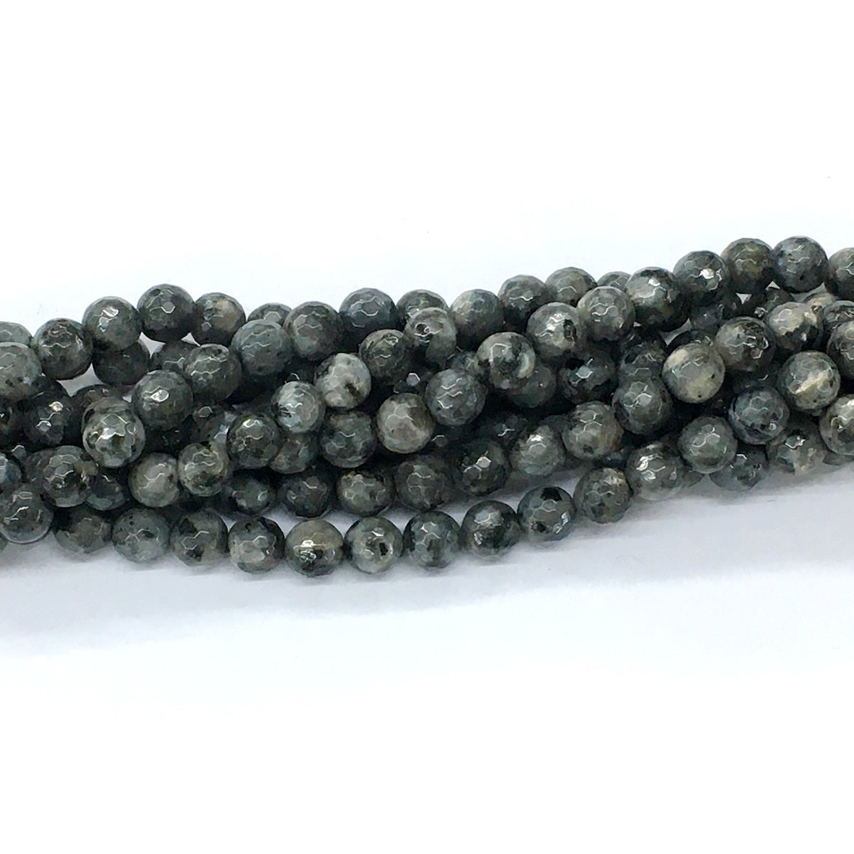 CLB65 Black Labradorite Beads Faceted Round 6mm 15.5" Strand