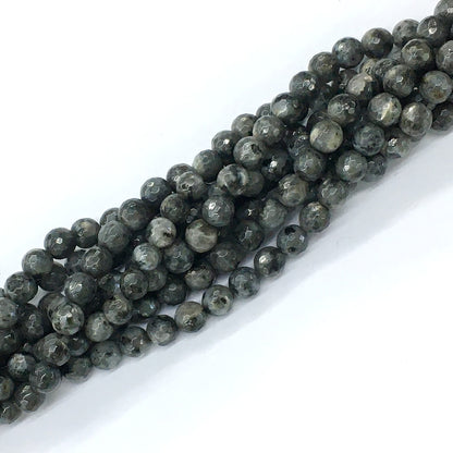 CLB65 Black Labradorite Beads Faceted Round 6mm 15.5" Strand