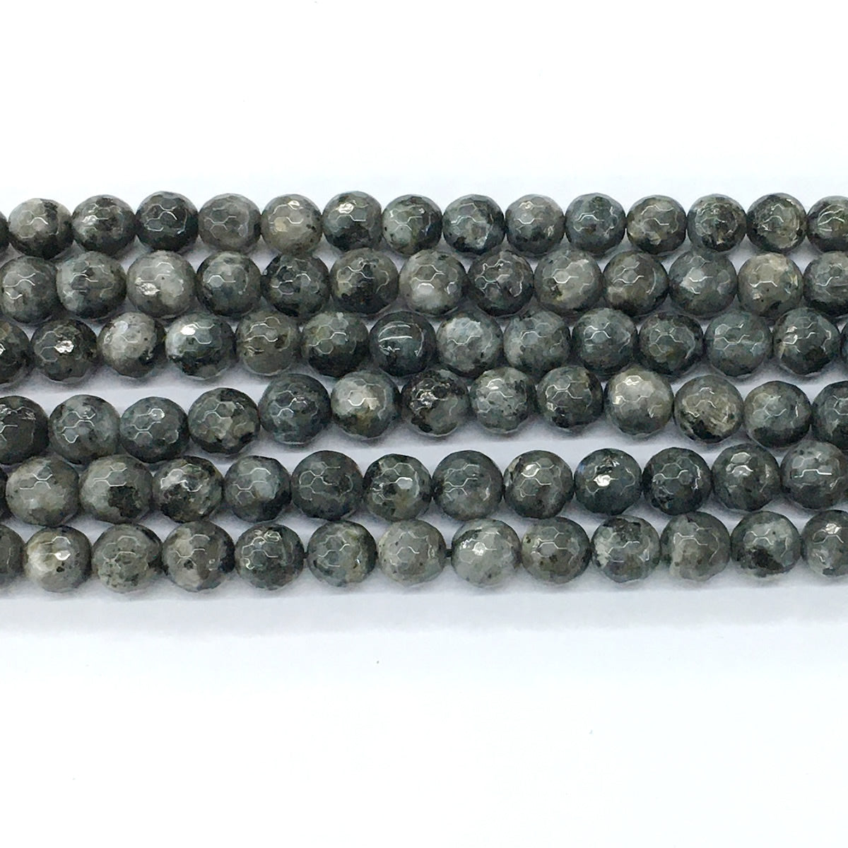 CLB66 Black Labradorite Beads Faceted Round 8mm 15.5" Strand