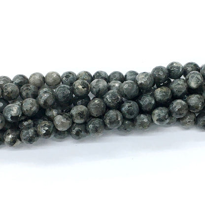 CLB66 Black Labradorite Beads Faceted Round 8mm 15.5" Strand