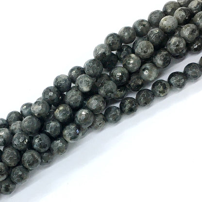 CLB66 Black Labradorite Beads Faceted Round 8mm 15.5" Strand