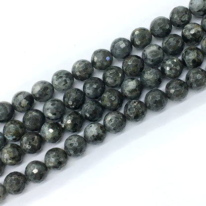 CLB68 Black Labradorite Beads Faceted Round 12mm 15.5" Strand