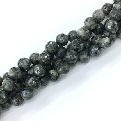 CLB68 Black Labradorite Beads Faceted Round 12mm 15.5" Strand