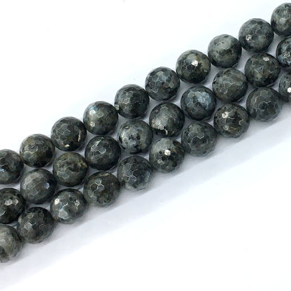 CLB69 Black Labradorite Beads Faceted Round 14mm 15.5" Strand