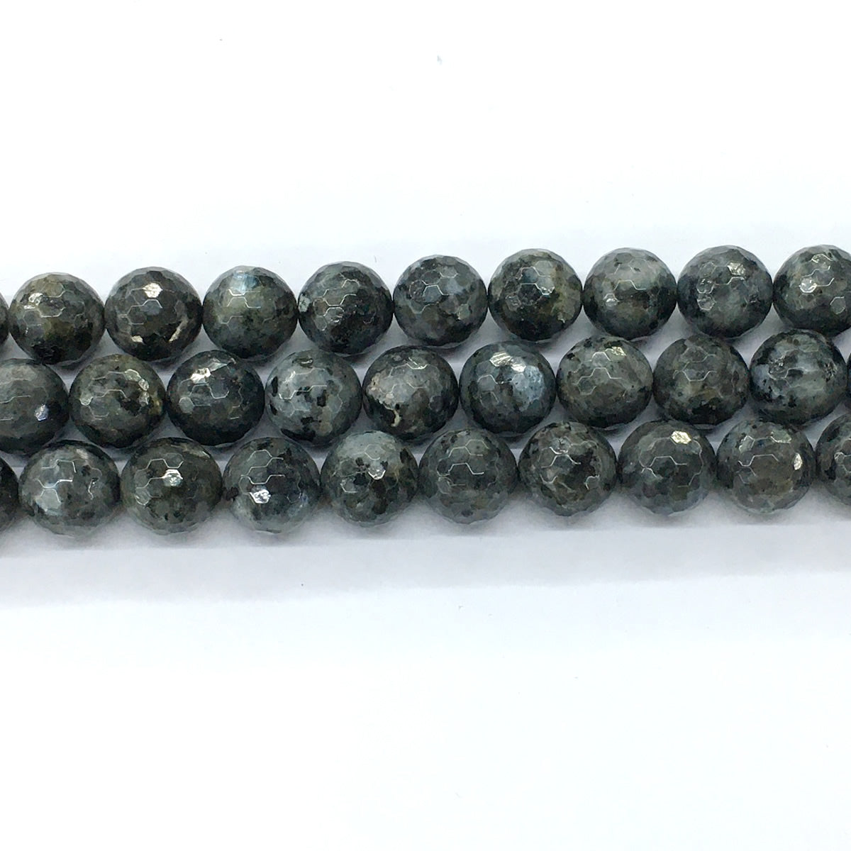 CLB69 Black Labradorite Beads Faceted Round 14mm 15.5" Strand