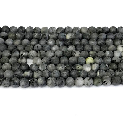 CLB73 Black Labradorite Gemstone Beads Matte Round 4mm 15" Strand