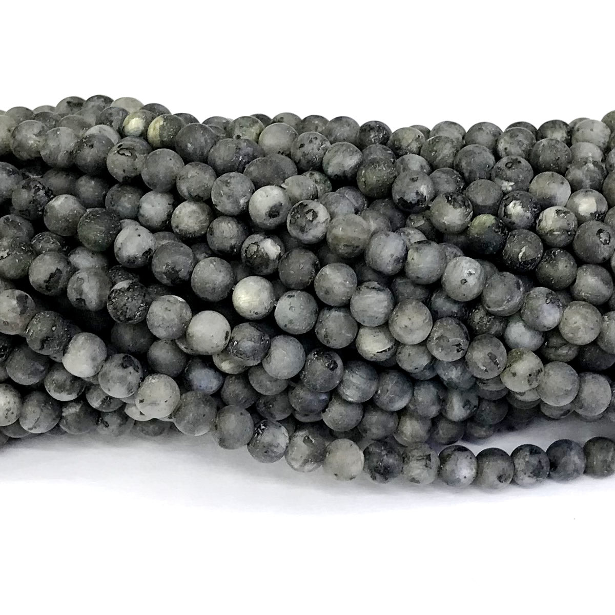 CLB73 Black Labradorite Gemstone Beads Matte Round 4mm 15" Strand