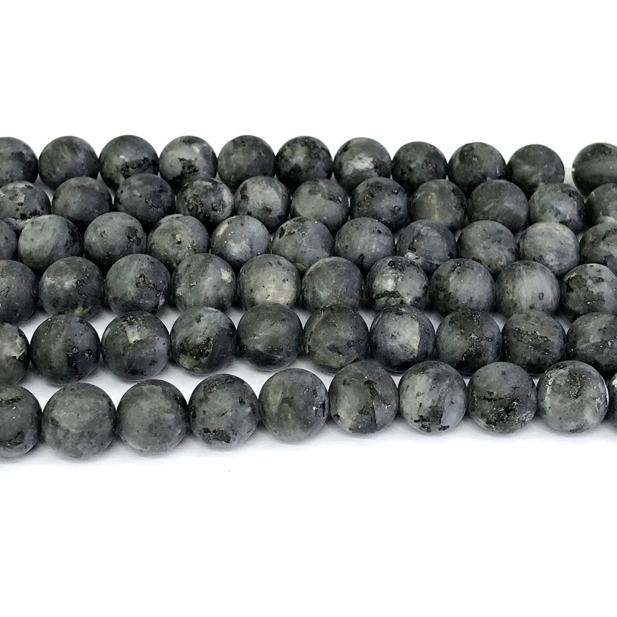 CLB76 Black Labradorite Gemstone Beads Matte Round 10mm 15" Strand