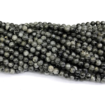 CLB81 Black Labradorite Gemstone Beads Smooth Round 4mm 15" Strand