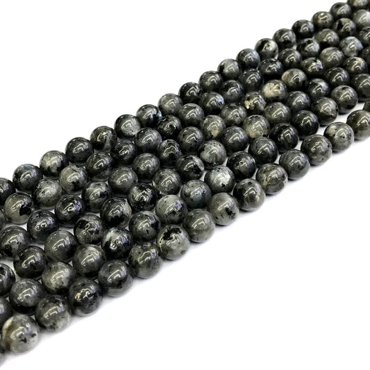 CLB82 Black Labradorite Gemstone Beads Smooth Round 6mm 15" Strand