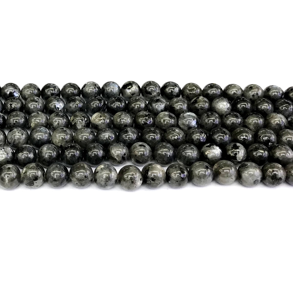 CLB82 Black Labradorite Gemstone Beads Smooth Round 6mm 15" Strand