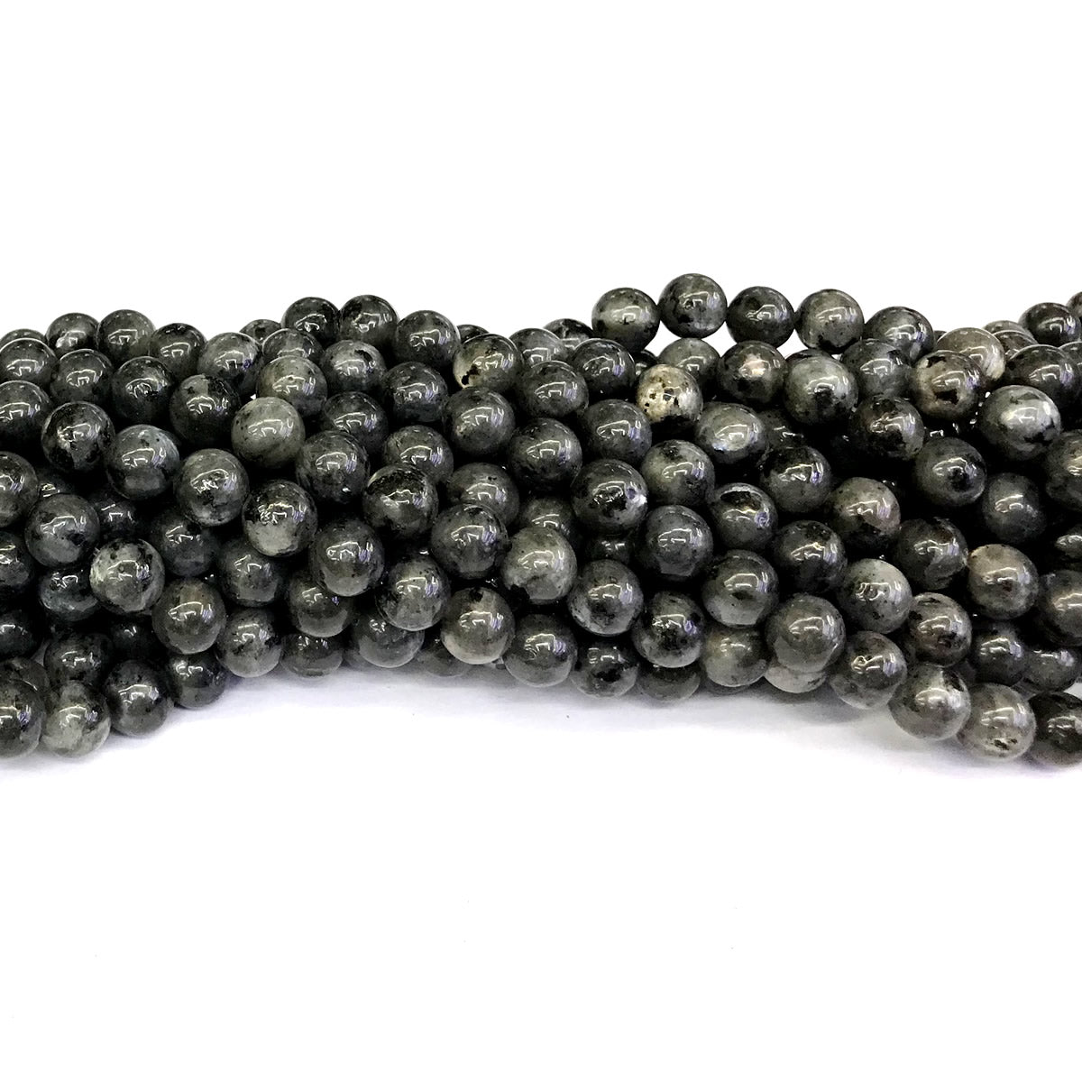 CLB82 Black Labradorite Gemstone Beads Smooth Round 6mm 15" Strand