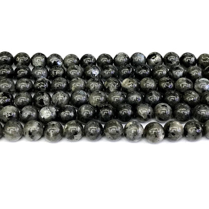 CLB83 Black Labradorite Gemstone Beads Smooth Round 8mm 15" Strand