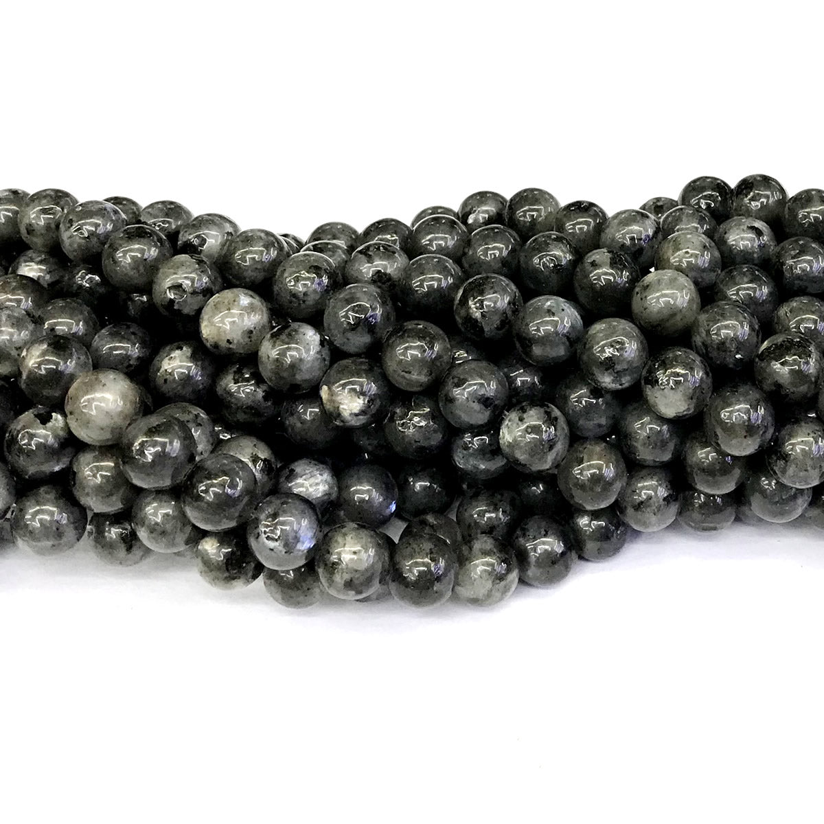 CLB83 Black Labradorite Gemstone Beads Smooth Round 8mm 15" Strand