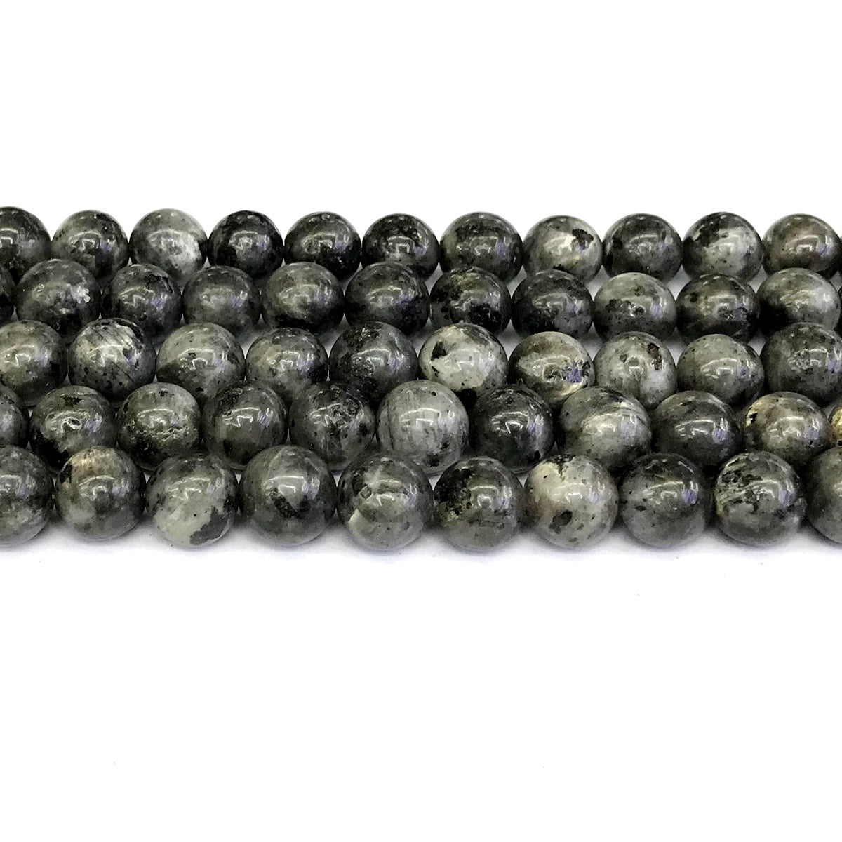 CLB84 Black Labradorite Gemstone Beads Smooth Round 10mm 15" Strand