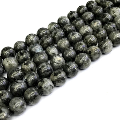 CLB85 Black Labradorite Gemstone Beads Smooth Round 12mm 15" Strand