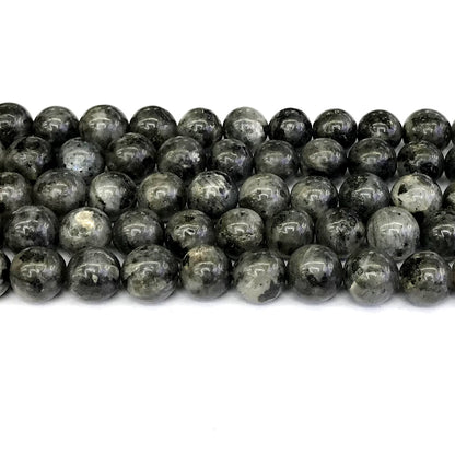 CLB85 Black Labradorite Gemstone Beads Smooth Round 12mm 15" Strand