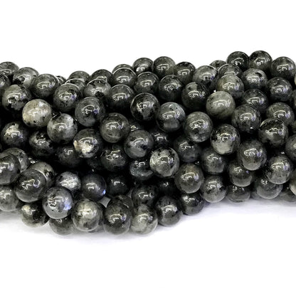 CLB85 Black Labradorite Gemstone Beads Smooth Round 12mm 15" Strand