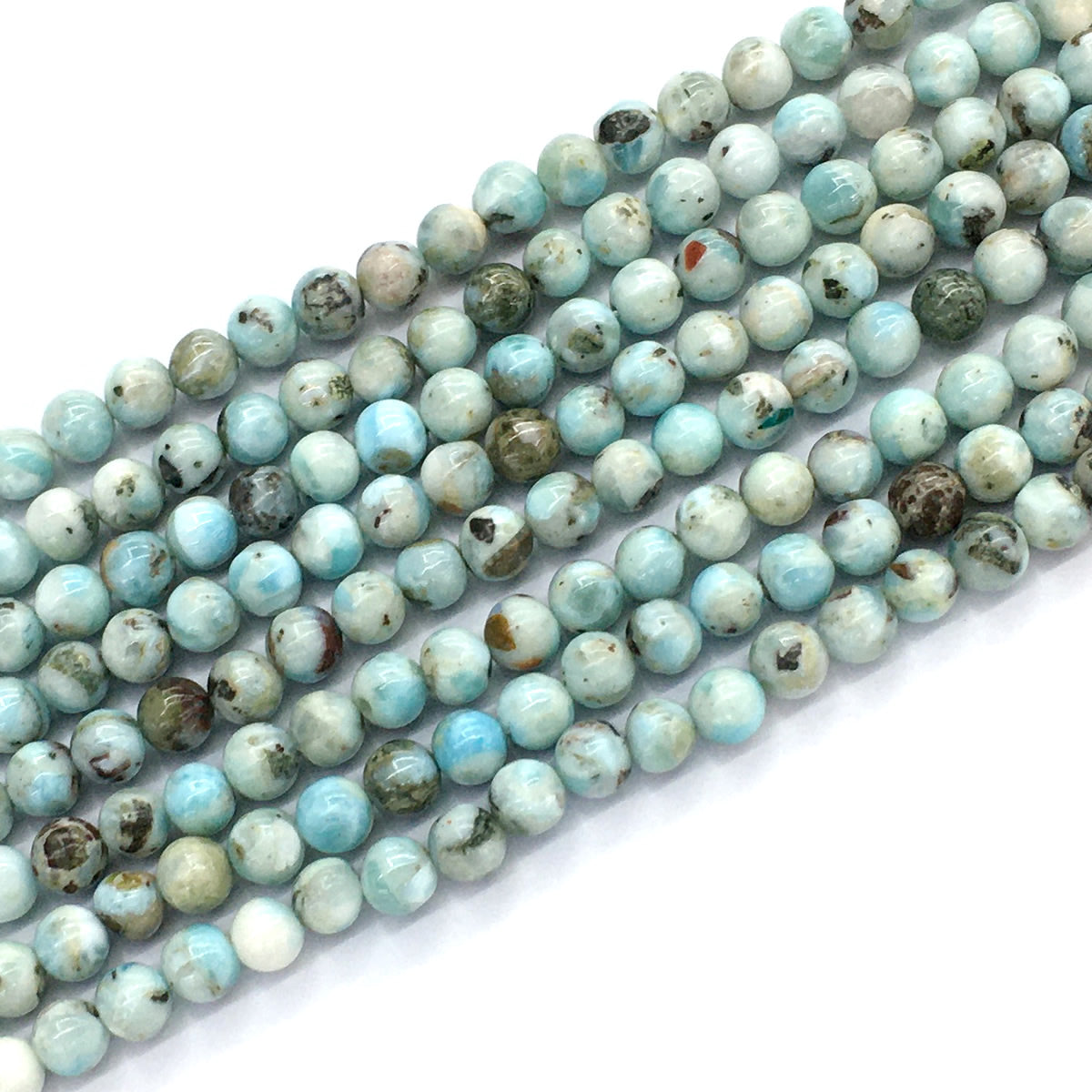 CLR01 Larimar Gemstone Beads Smooth Round 6mm 15.5" Strand