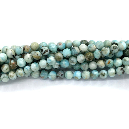 CLR01 Larimar Gemstone Beads Smooth Round 6mm 15.5" Strand