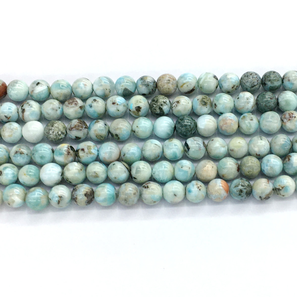 CLR02 Larimar Gemstone Beads Smooth Round 8mm 15.5" Strand