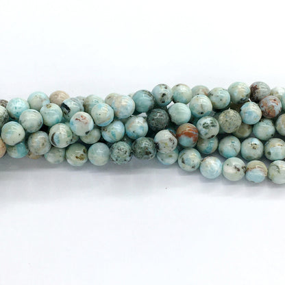 CLR02 Larimar Gemstone Beads Smooth Round 8mm 15.5" Strand