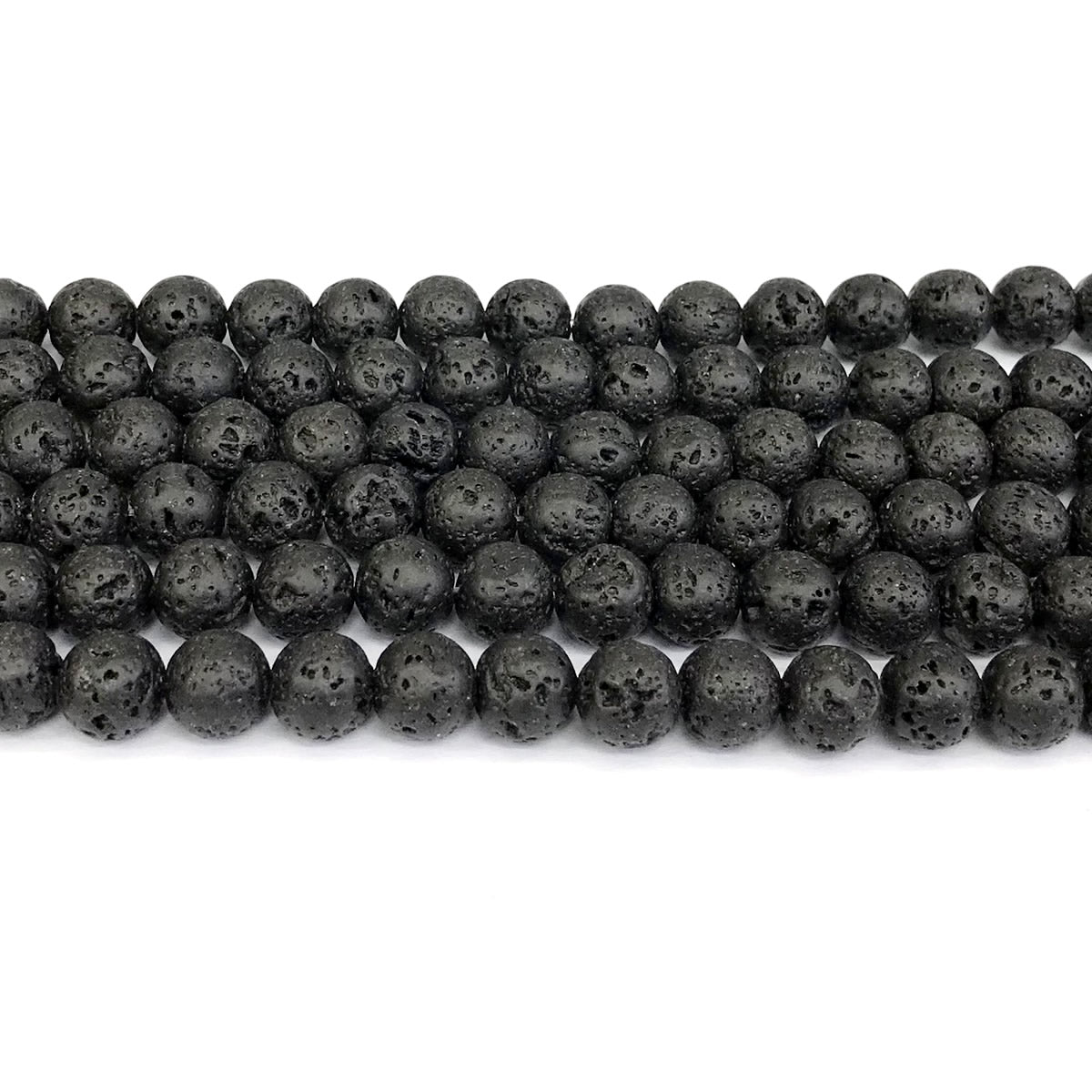 CLV03 Black Lava Gemstone Beads Smooth Round 8mm 15" Strand