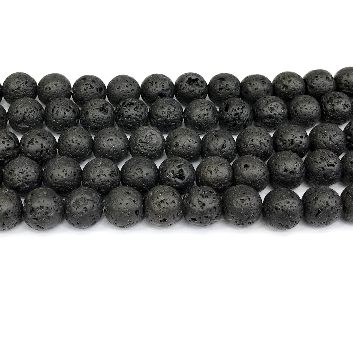 CLV05 Black Lava Gemstone Beads Smooth Round 12mm 15" Strand