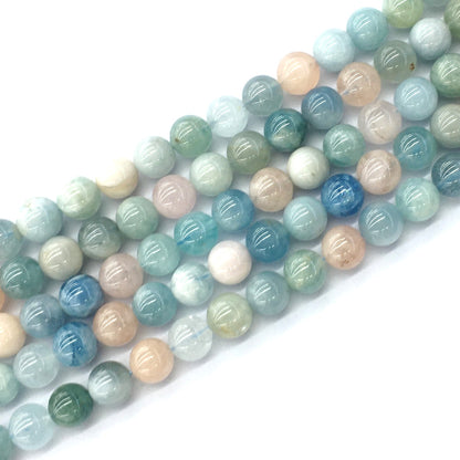 CMG04 Morganite Gemstone Beads Smooth Round 10mm 15.5" Strand