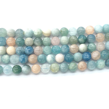 CMG04 Morganite Gemstone Beads Smooth Round 10mm 15.5" Strand