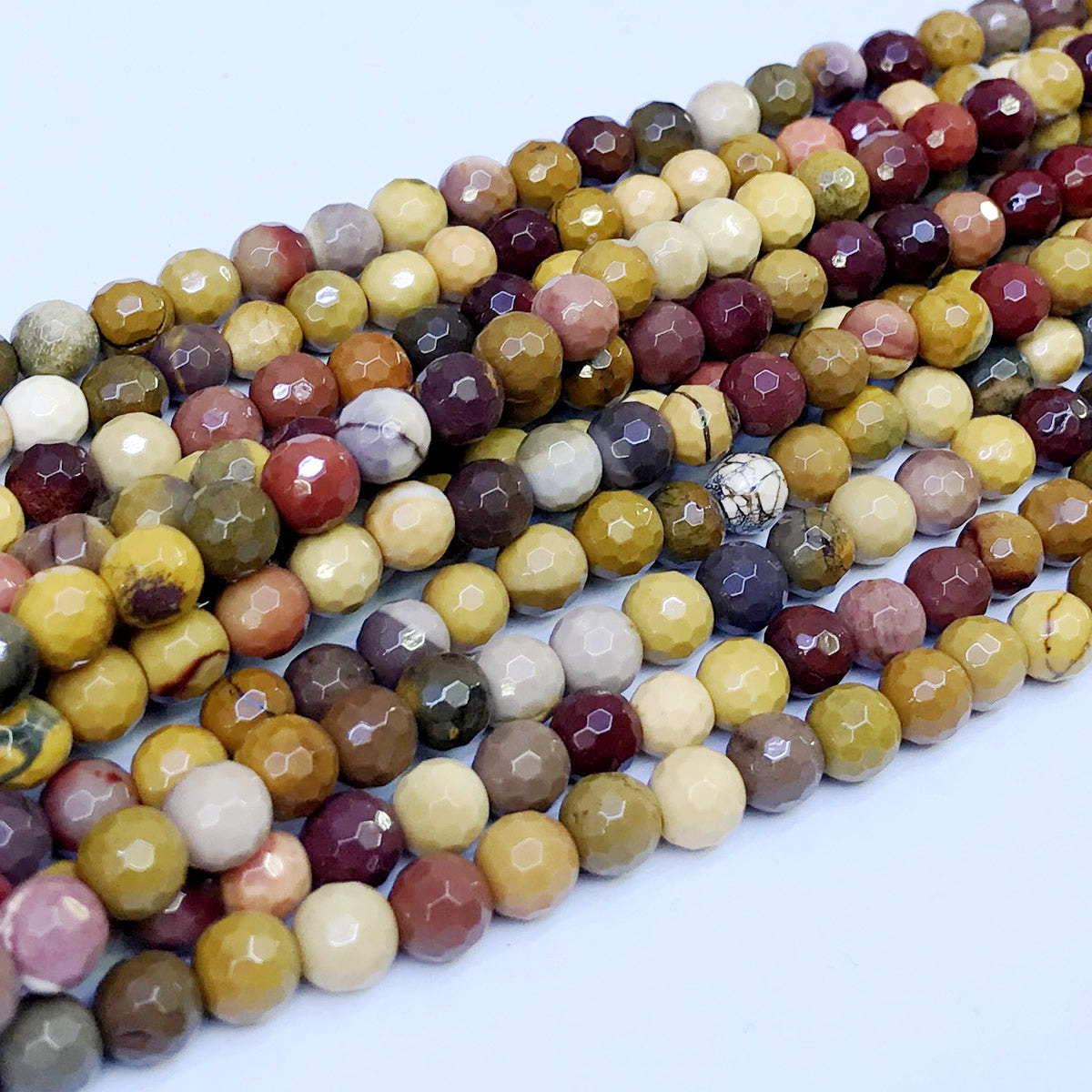 CMK02 Mookaite Gemstone Beads Faceted Round 6mm 15" Strand