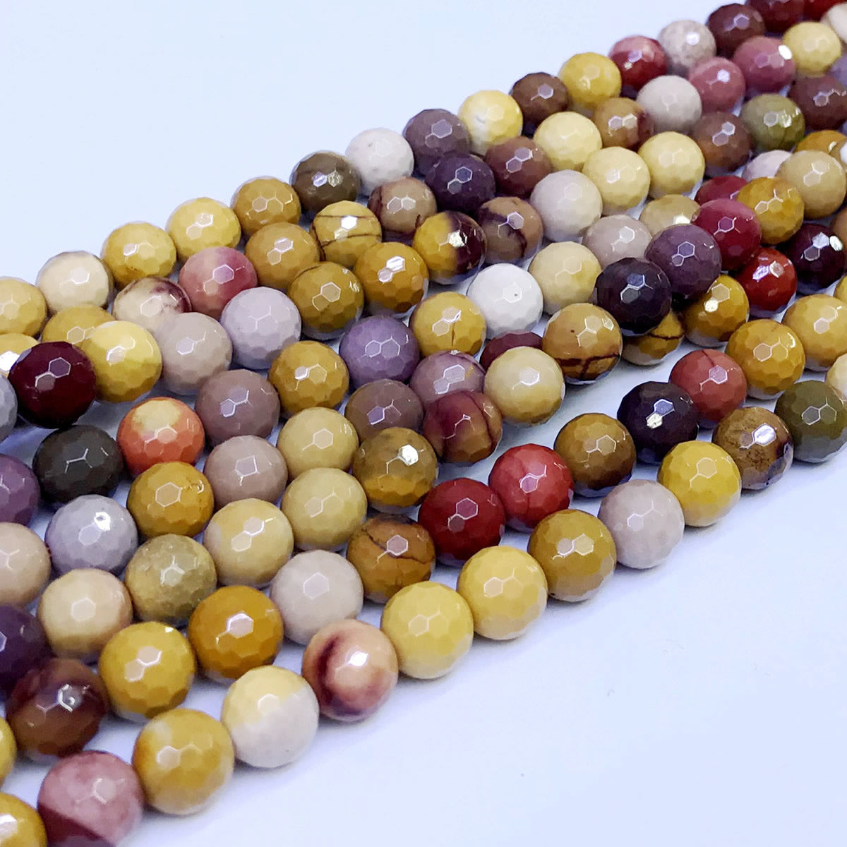 CMK03 Mookaite Gemstone Beads Faceted Round 8mm 15" Strand