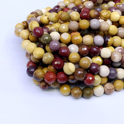 CMK03 Mookaite Gemstone Beads Faceted Round 8mm 15" Strand