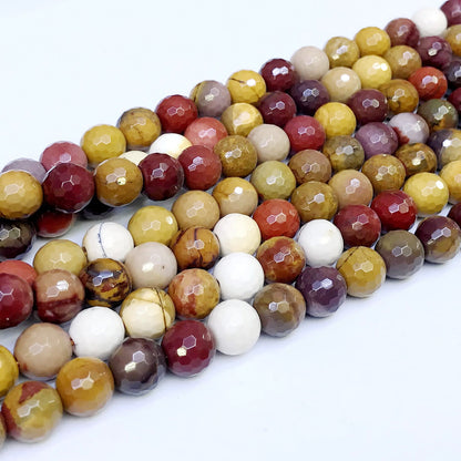 CMK04 Mookaite Gemstone Beads Faceted Round 10mm 15" Strand