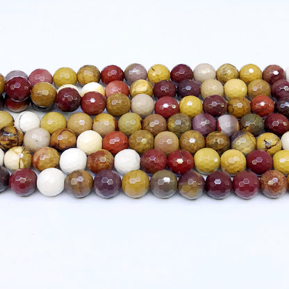 CMK04 Mookaite Gemstone Beads Faceted Round 10mm 15" Strand