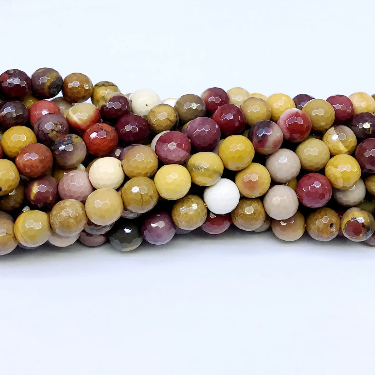 CMK04 Mookaite Gemstone Beads Faceted Round 10mm 15" Strand