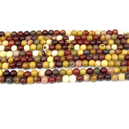 CMK08 Mookaite Gemstone Beads Smooth Round 4mm 15" Strand