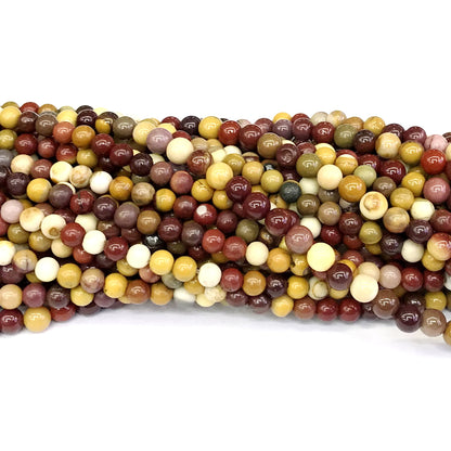 CMK08 Mookaite Gemstone Beads Smooth Round 4mm 15" Strand