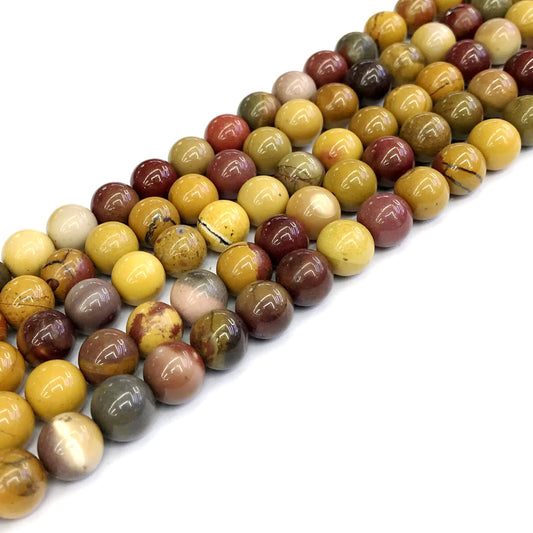 CMK10 Mookaite Gemstone Beads Smooth Round 8mm 15" Strand