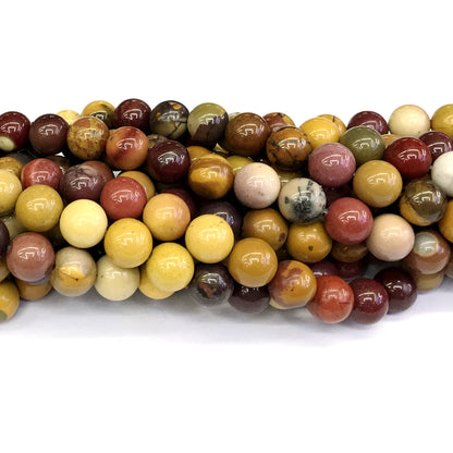 CMK10 Mookaite Gemstone Beads Smooth Round 8mm 15" Strand