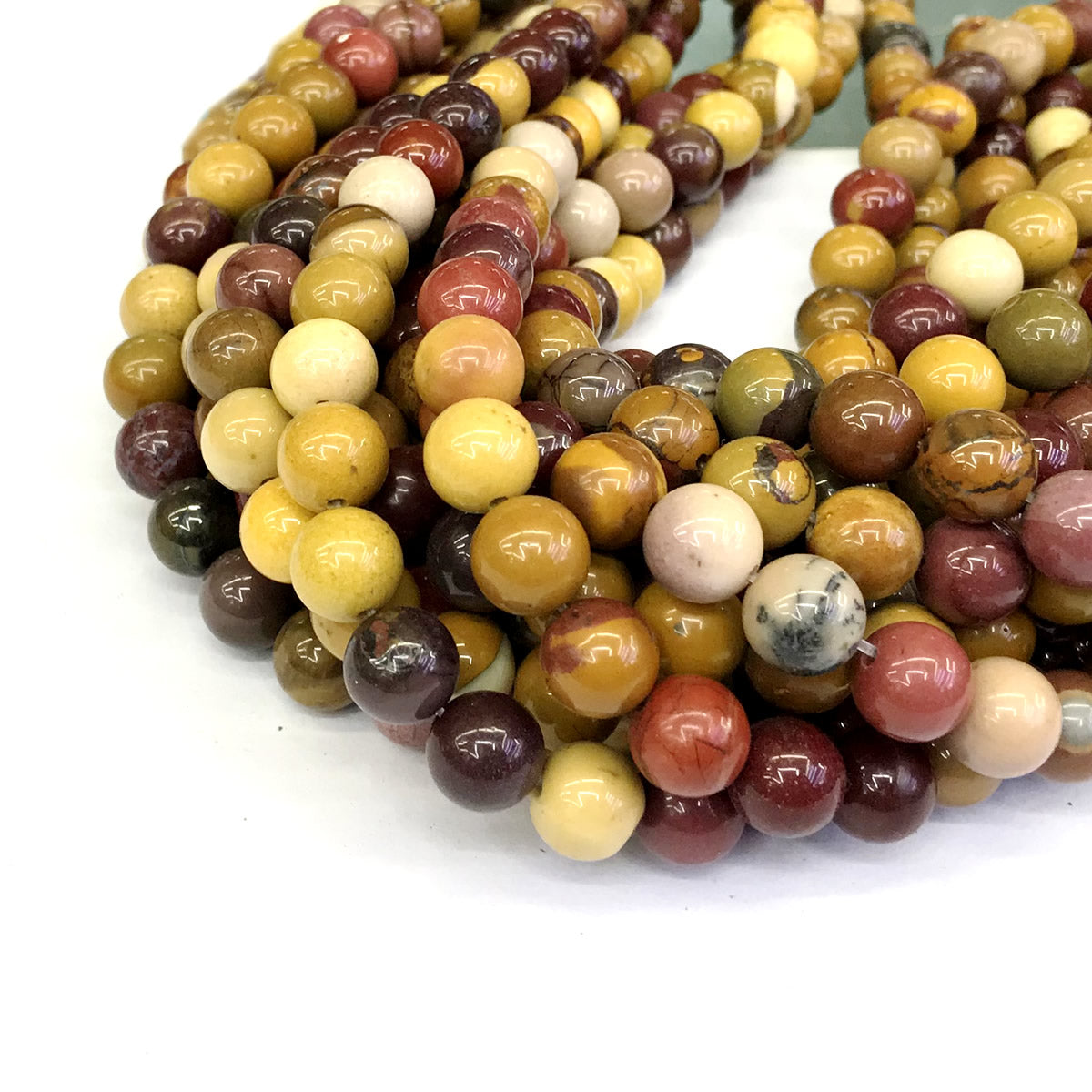 CMK10 Mookaite Gemstone Beads Smooth Round 8mm 15" Strand